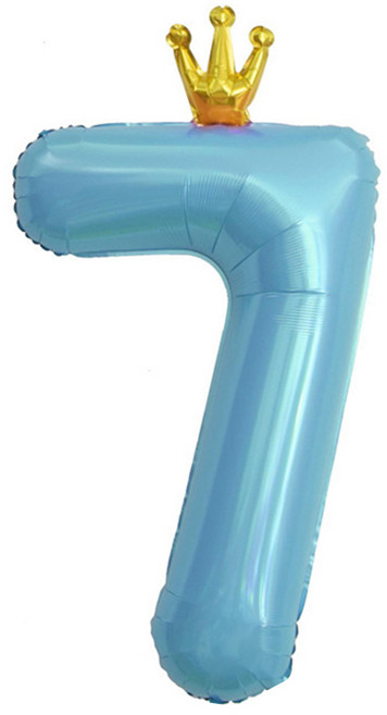 이벤트홀릭 초대형 왕관 숫자은박풍선, 블루 7