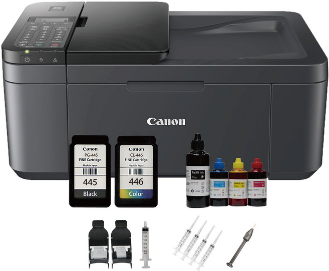 캐논 TR4645 팩스 복합기 프린터기 양면인쇄 무한리필 30회분 포함 TR4690 동일사양, TR4645+정품잉크+리필30회분세트포함