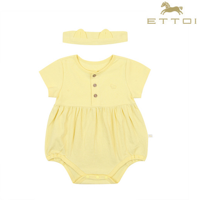 에뜨와 여름 아기 바디수트 헤어밴드 세트 유아 아기 마일리바디수트SET 신생아 실내복 아기옷 아가방 NC유성점