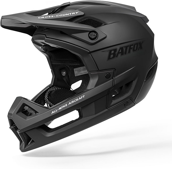 남성용 BATFOX 풀페이스 산악 자전거 헬멧 여성용 성인 활강 DH BMX MTB, Black Blue, Medium (54-57CM)
