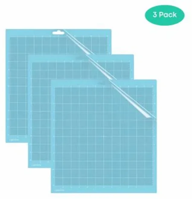 실루엣 카메오 4/3/2/1용 접착식 논슬립 커팅 매트 그리드 패턴 12x12인치 사이즈 내구성 있는 스크랩북킹, 02 3pcs-light