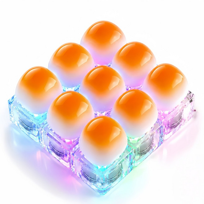 식빵 LED 키캡 키링 9구 클릭커 미니 키보드 키링, 1개, 구운식빵