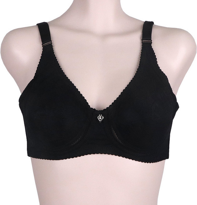 필굿 여성 오가닉 순면 초극세사 자카드 노와이어 노몰드 브라 뽕없는 브라 패드 일체형 A컵 B컵 여름용 빅사이즈까지