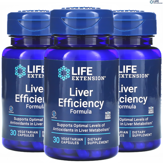라이프익스텐션 Liver Efficiency 포뮬러 30베지캡슐 3개 오미자 쉬잔드린 Extramel 멜론 SOD 쉬산드라 Schisandra, 30정