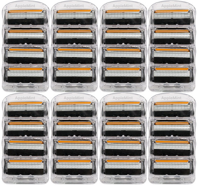 애플민트 5중 면도날 질레트 퓨전 프로글라이드 호환, 4개입, 8세트