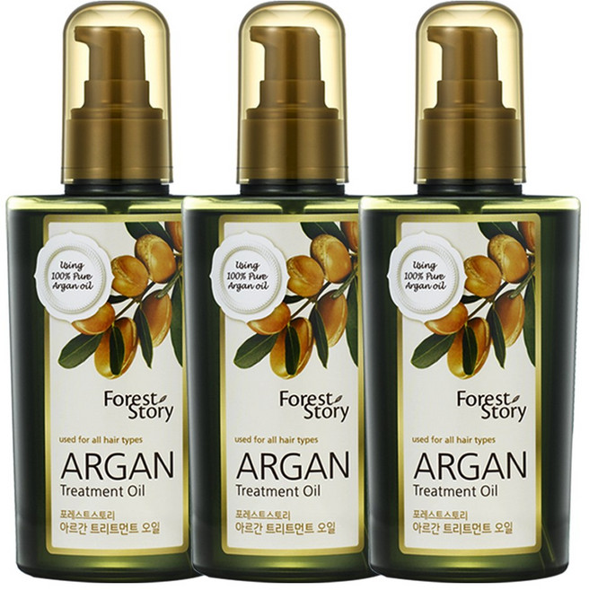 포레스트스토리 아르간 트리트먼트 헤어 오일, 120ml, 3개