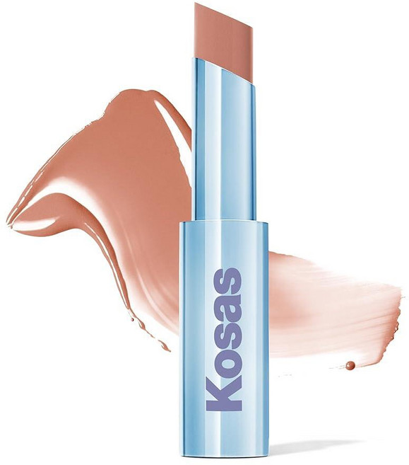 Kosas Wet Stick 모이스처라이징 샤이니 시어 립스틱 세라마이드 히알루론산 펩타이드 및 망고 버터 포함 - 입술을 진정시키고 부드럽게 하며 수분을 공급합니다 -, 히트웨이브