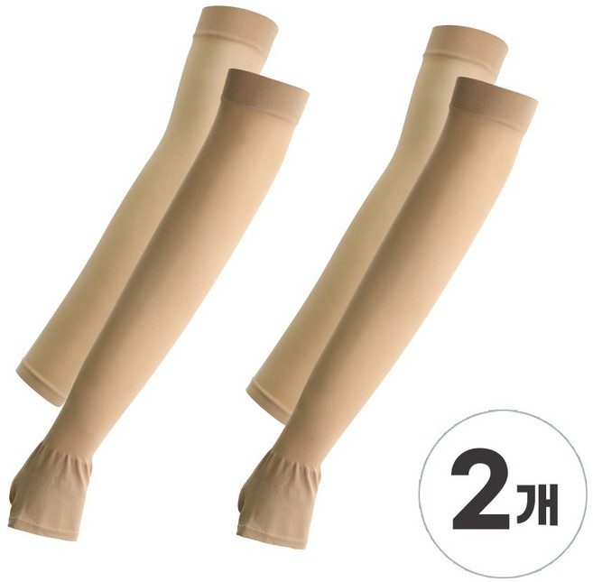 베일리화이트 시즌2 쿨링업 팔토시 2P x 2세트 UV 자외선차단 골프 살색 쿨토시 한손등커버형, 스킨, 1세트