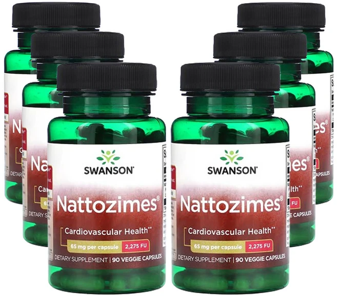 스완슨 나토자임 65mg 90 베지캡슐, 6개, 90정 - 쿠팡