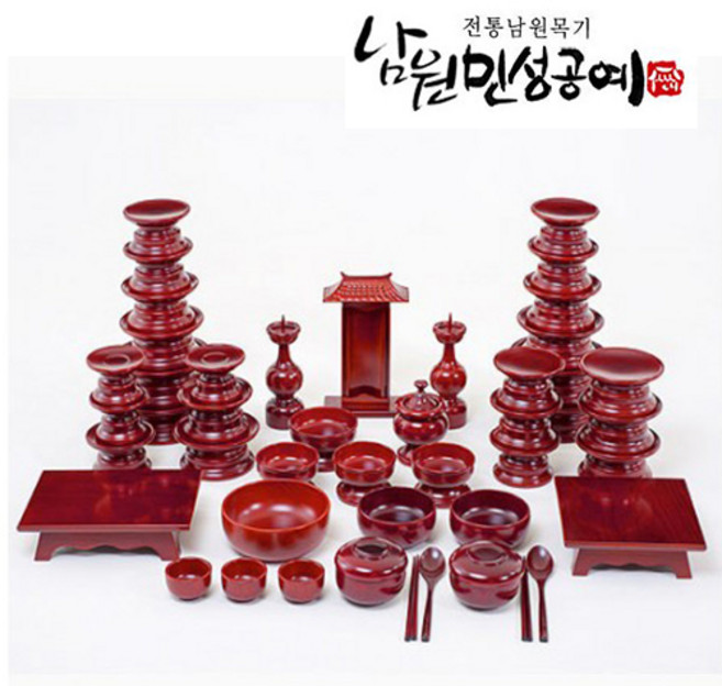 [남원민성공예] 민속 물푸레 복 제기 세트, 1개