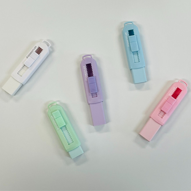 스테들러 슬라이딩 지우개 잘지워지는 슬라이드 네임 샤프 연필 학용품, 화이트, 1개