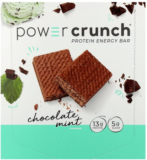 비엔알지 Power Crunch 단백질 에너지 바 초콜릿 민트 바 12개 각 40g(1.4oz), 40g, 1개 - 쿠팡