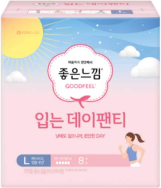 좋은느낌 입는데이팬티 L, 8개입, 3개