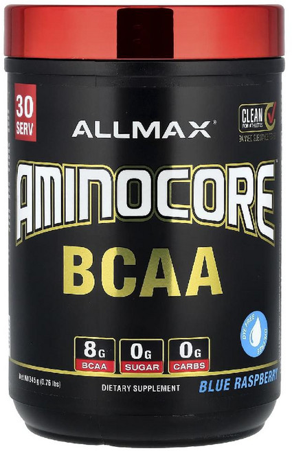 올맥스 BCAA AMINOCORE 8G 무설탕 탄수화물제로 블루 라즈베리향 315g
