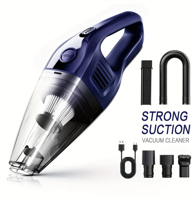 편리한 진공 청소기 가정용 자동차용 무선 휴대용 흡입 USB 충전 미니, 02 파란