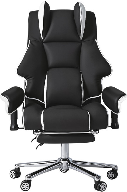 레퓰리 침대형 중역의자 리클라이너 게이밍 의자 고급가죽 사무용 PC방용 컴퓨터 게임용 의자, 블랙