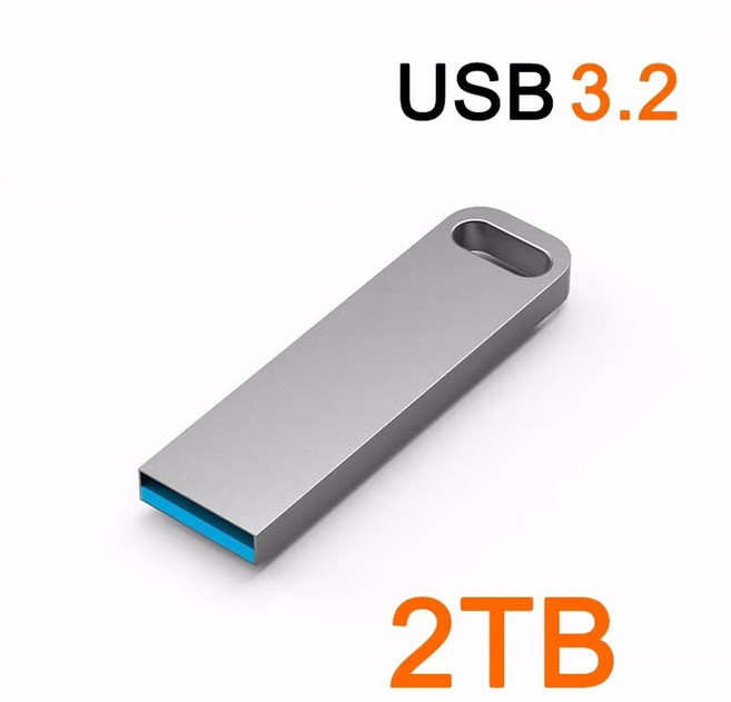 2TB 금속 플래시 드라이브 USB 3.0 초고속 전송 미니 U 디스크 방수 펜 드라이브 휴대용 MEMORIA SSD 플래시 디스크, 1개, Silvery 2TB