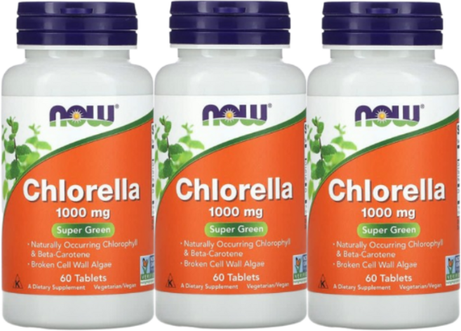 2+1 나우 푸드 클로렐라 1000mg 60정, 3개