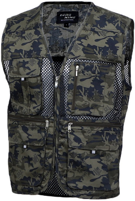 늑대와여우 남성 여름작업복 얼룩이 작업조끼 주머니많은 밀리터리 망사조끼