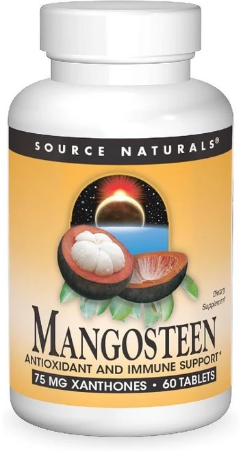 Source Naturals Mangosteen 항산화 및 면역 보충제 크산톤 75mg - 60정, 1개 - 쿠팡