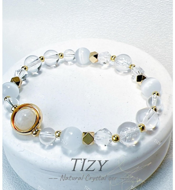 TIZY 鍍18K金水晶串珠手鍊