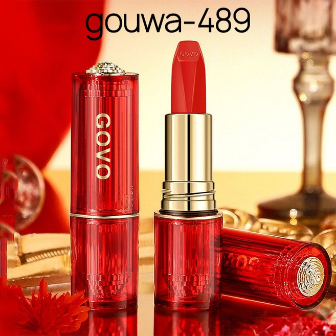 gouwa-489 벨벳 매트 립스틱 롱래스팅 립스틱, 1개, 101 시나몬 밀크티