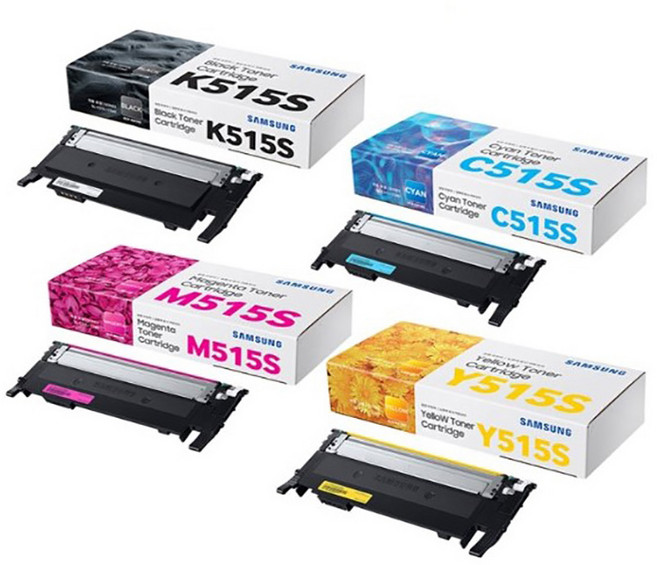 삼성 정품 토너 CLT-K515S 4색 세트 SL-C565FW C565W C515W 프린터 호환 K515S+C515S+M515S+Y515S, 1세트, 검정+파랑+빨강+노랑