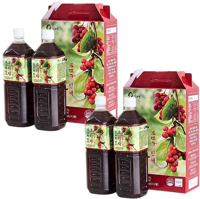 문경 발효 오미자 진액 한방원료배합 발효진액, 2L, 2박스