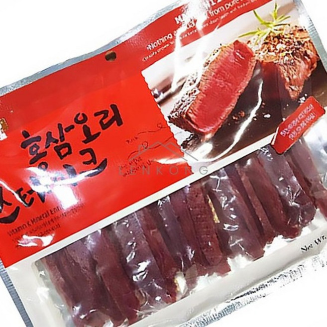 강아지육포 애완견간식 강아지간식 펫간식 홍삼오리스테이크 슬라이스, 없음