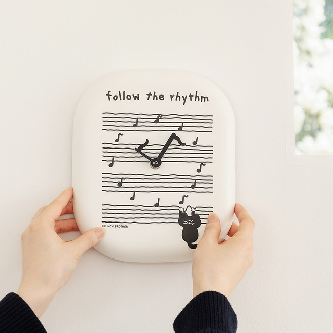 로마네 도자기 벽시계 무소음 캐릭터 카페, 모그리뮤직