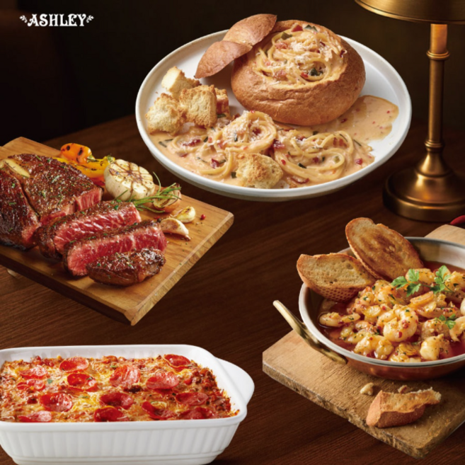 애슐리 투움바빠네 홈파티 세트(빠네파스타+감바스+라자냐+등심스테이크), 1세트, 1.545kg