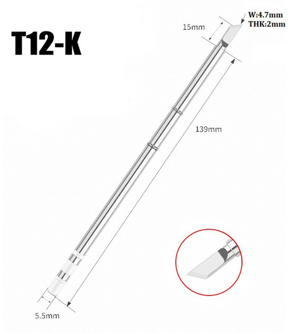 T12 K J 시리즈 납땜 다리미 팁 -9501 HAKKO912 FM 2027 2028 핸들 스테이션 팁 용접 도구, [01] T12-K, 01 CHINA, 01 T12-K, 1개