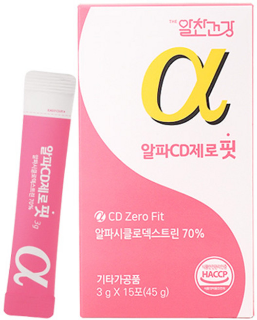 THE 알찬건강 알파CD 핏 제로 알파시클로덱스트린 알파시디 분말 15포, 1개, 45g