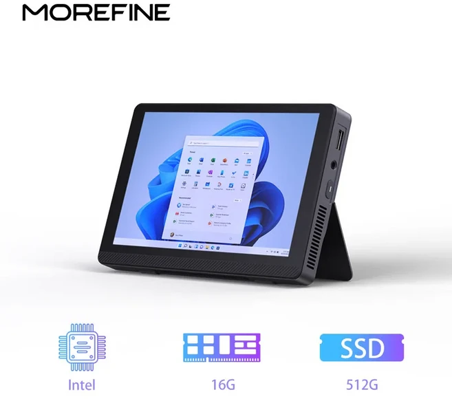 MOREFINE 12세대 인텔 N305 7인치 미니 PC Windows11PRO WiFi6 BT5.2 16GB/2T 터치 스크린 4K 태블릿 3600m, 01 Intel N305 WIFI6, 01 영국, 05 16GB  512GB SSD