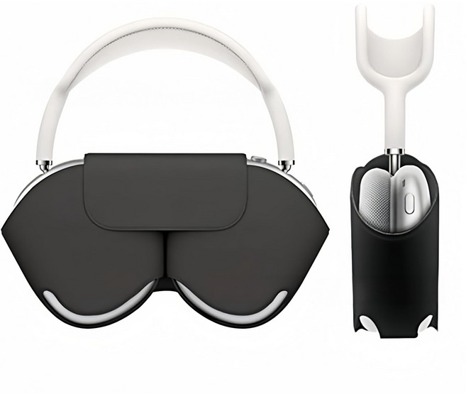 치퍼샵 에어팟맥스 호환 스마트 케이스 파우치 소프트 커버, 블랙