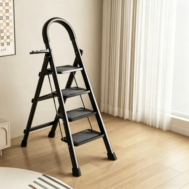 室內防滑折疊梯 奶油風安全梯, 1個