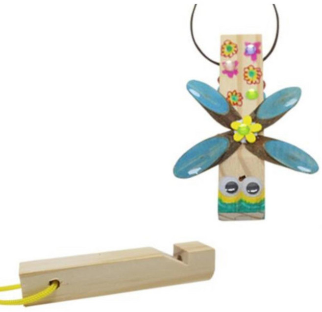 잠자리 나무피리 만들기 1P 단체 미술 DIY 방과후 교실 어르신 문화센터 놀이