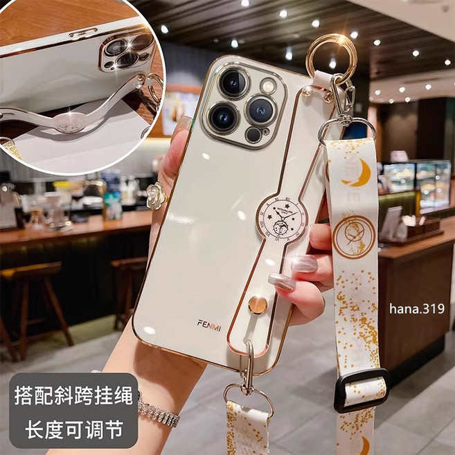 三星電鍍防摔手機殼 腕帶矽膠軟殼