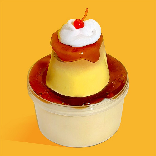 젤시스 커스터드푸딩 지글리 점토슬라임 수제슬라임 안전한재료 스트레스해소 쫀득말랑, 1개