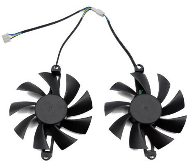 GTX1070ti 게임용 VGA 교체 AMD AFOX Radeon RX 580 2048SP 2 개/대 85MM 6600M GPU 쿨러 그래픽 카드 팬