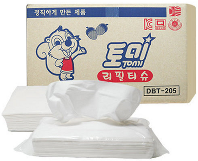 동방제지 리필티슈 미용 천연펄프 각티슈 하고더 병원 미용티슈 먼지가적은 휴지 화장용화장지, 1개, 1매