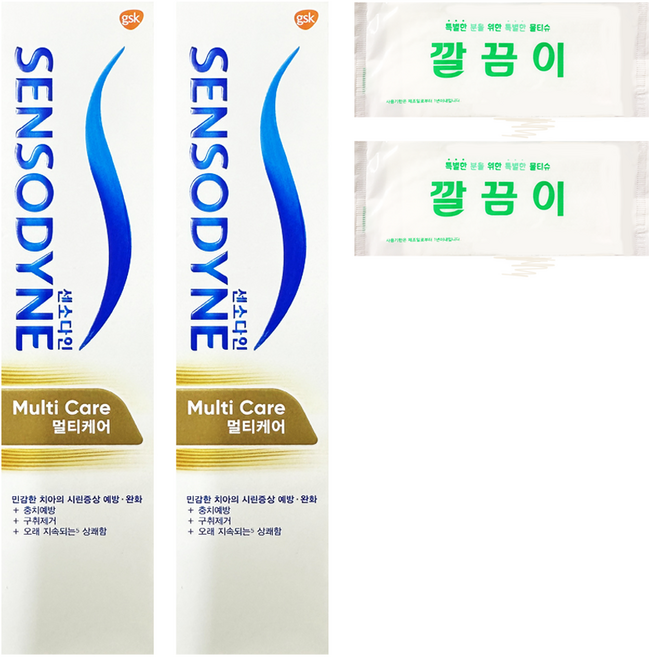 [코스트코무료배송] SENSODYNE 센소다인 멀티케어 치약 + 깔끔이 증정, 2개, 100g