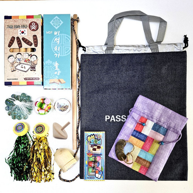 설날 추석 전통민속놀이세트 25000 / 명절 가족보드게임 윷놀이 비석치기 팽이 제기 구슬치기 체험학습 어린이선물 오징어게임, 1개