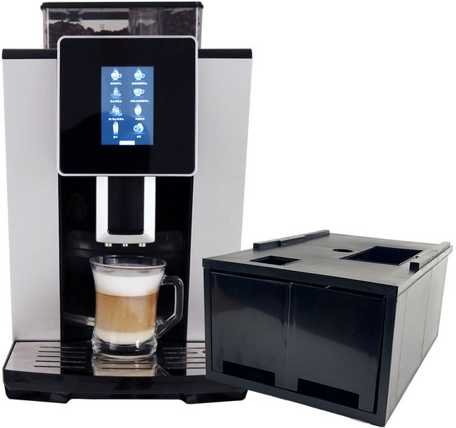 큐어스 전자동 커피머신 CM1004+ 가정용 업소용 에스프레소 카페라떼 원두머신, CM1004+/슬러지박스 포함