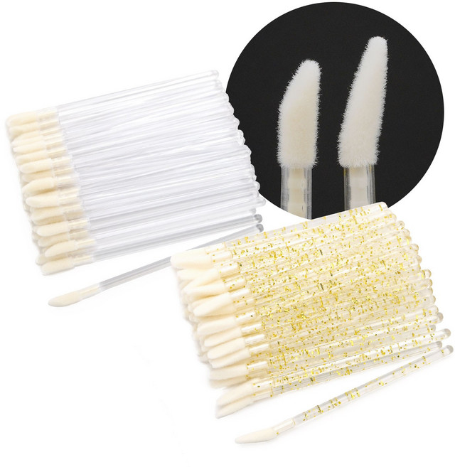 아루무 마이크로 벨벳 립 브러쉬 1봉약 50개(244) 일회용 립 브러쉬 뽀송이, 1개, 레귤러 엣지 타입