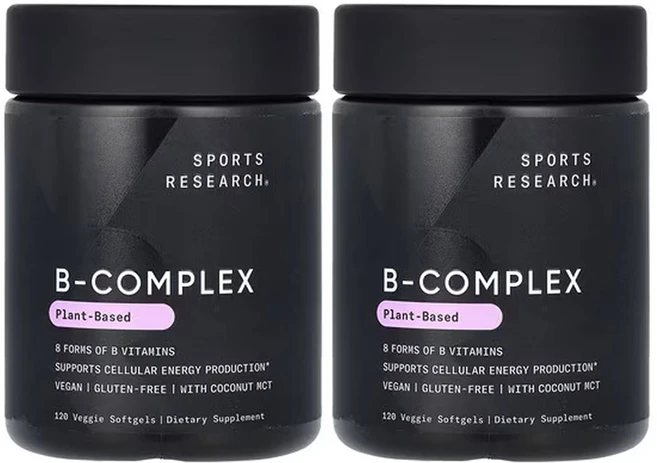 스포츠리서치 B복합체 식물성 기반 베지 소프트젤 120 정, 2개, 120정 - 쿠팡