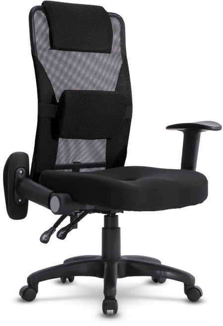 LOGIS 大鋼網背電腦椅 沙發椅, 黑色,無擱腳抬