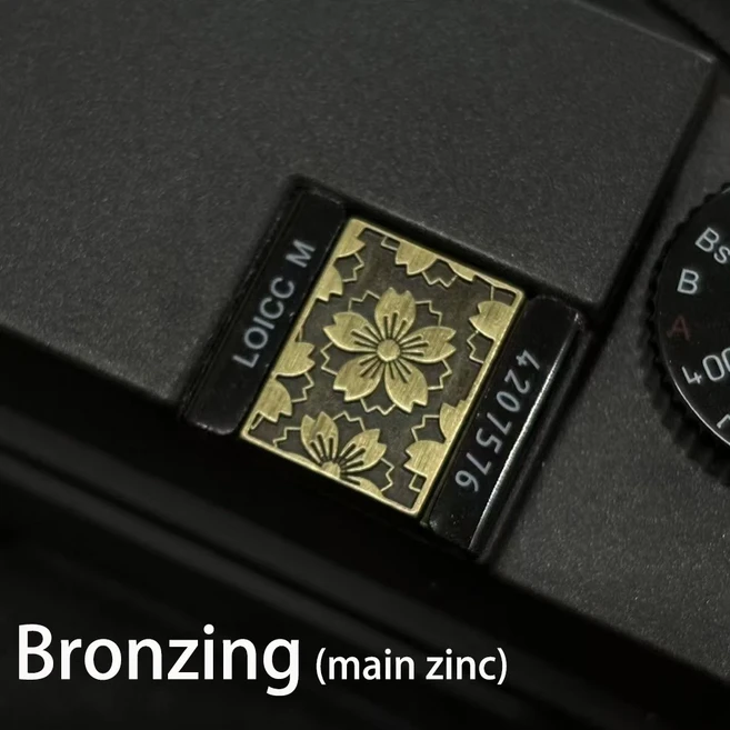 사쿠라 메탈 카메라 핫슈 커버 클래식 보호대 (니콘 ZF 후지 XT50 II 소니 호환 라이카 호환 Q3 M11 액세서, 03 1pcs Bronzing