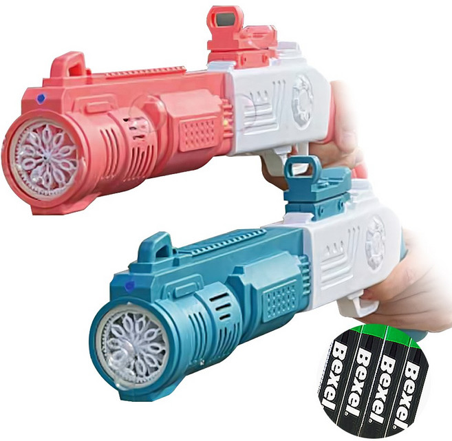 대형 비누방울 샷건 버블건 비눗방울 장난감 선물, 핑크, 1개