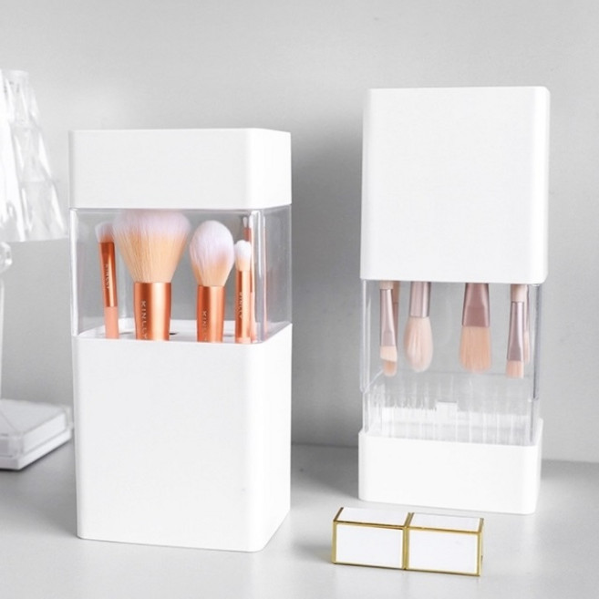 커버 브러쉬 꽂이 펜슬 정리함 건조대 2color, 화이트, 1개